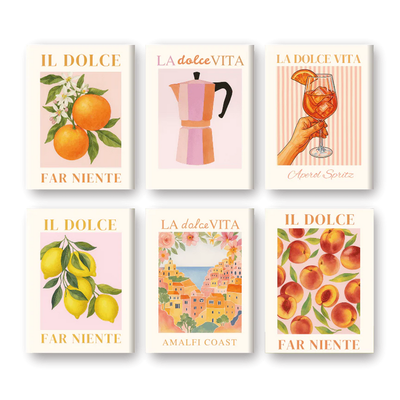 Coffret de 6 peintures par numéro “Dolce Vita”